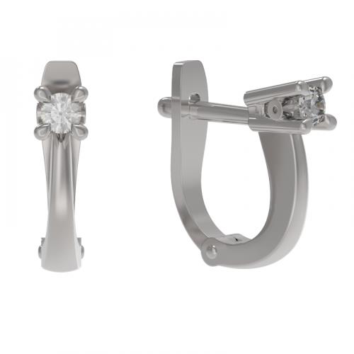 Серьги из серебра 925 пробы с фианитом