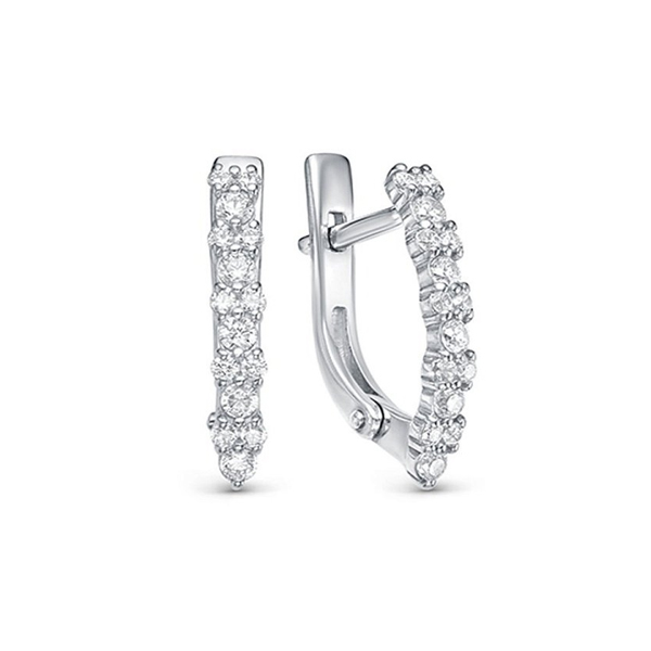 Серьги из серебра 925 пробы с фианитом