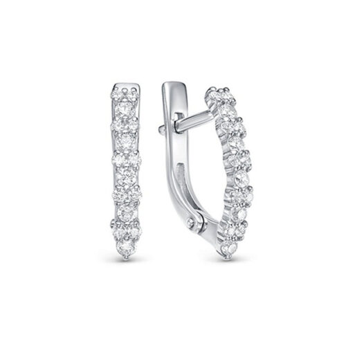 Серьги из серебра 925 пробы с фианитом