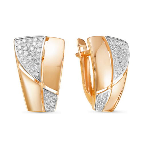 Серьги из золота 585 пробы с фианитом