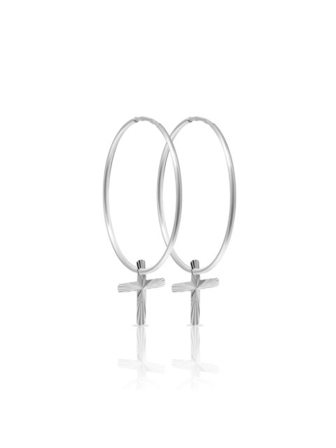 Серьги конго из серебра 925 пробы