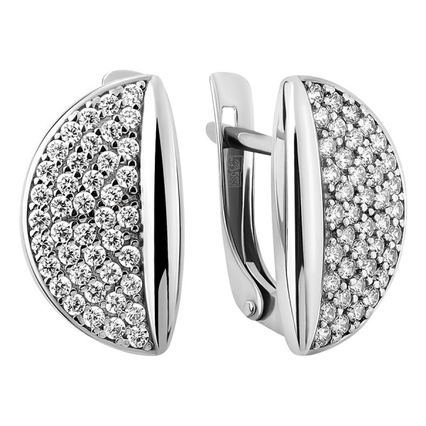Серьги из золота 585 пробы с фианитом