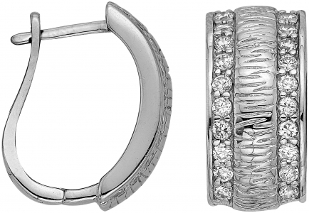 Серьги из серебра 925 пробы с фианитом