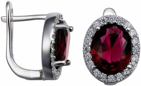 Серьги из серебра 925 пробы с фианитом