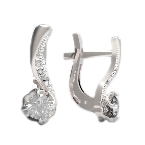 Серьги из золота 585 пробы с фианитом