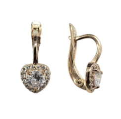 Серьги детские из серебра 925 пробы с фианитом