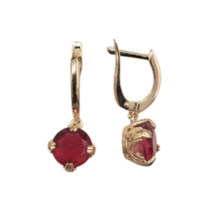 Серьги подвесные из серебра 925 пробы с фианитом