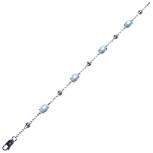 Браслет из серебра 925 пробы с кварцем