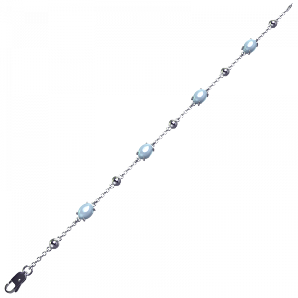 Браслет из серебра 925 пробы с кварцем