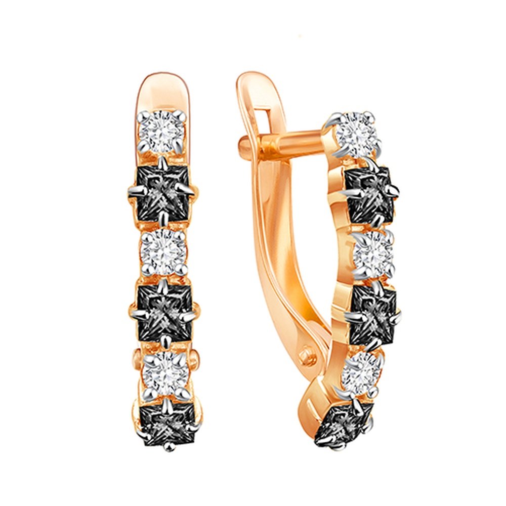 Серьги из золота 585 пробы с фианитом