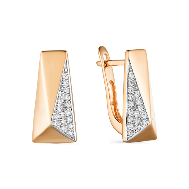 Серьги из золота 585 пробы с фианитом
