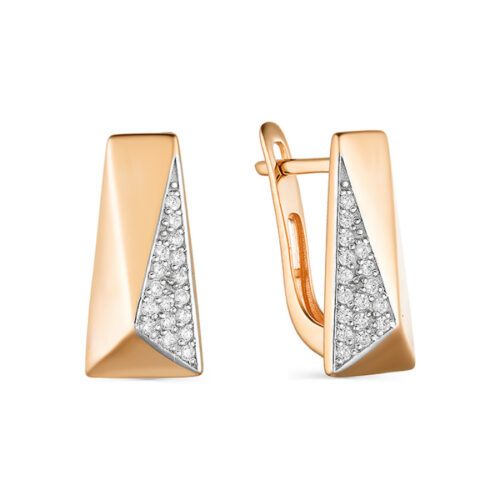 Серьги из золота 585 пробы с фианитом