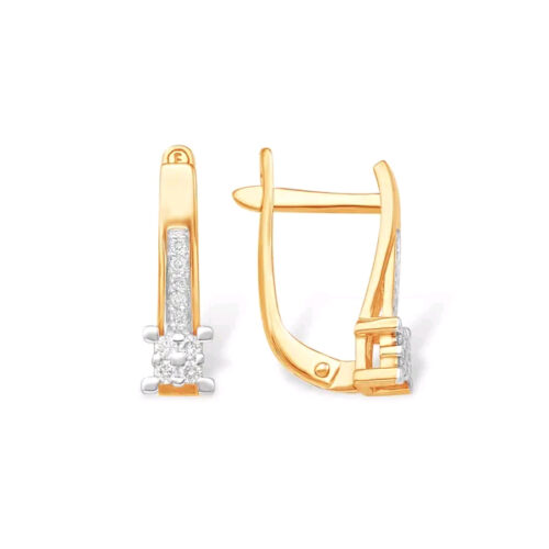 Серьги из золота 585 пробы с бриллиантом