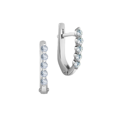 Серьги из серебра 925 пробы с фианитом