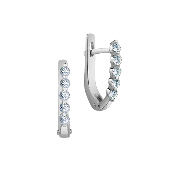 Серьги из серебра 925 пробы с фианитом