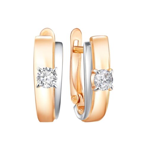 Серьги из золота 585 пробы с фианитом
