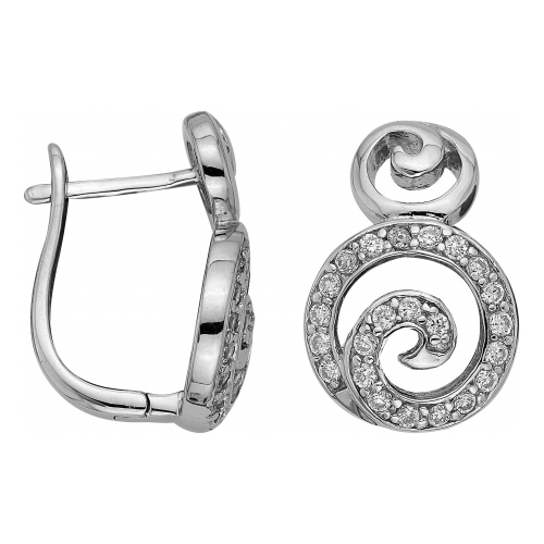 Серьги из серебра 925 пробы с фианитом