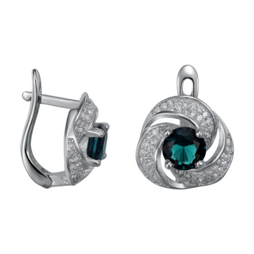 Серьги из серебра 925 пробы с кварцем