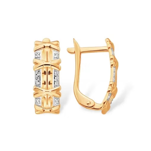 Серьги из золота 585 пробы с фианитом