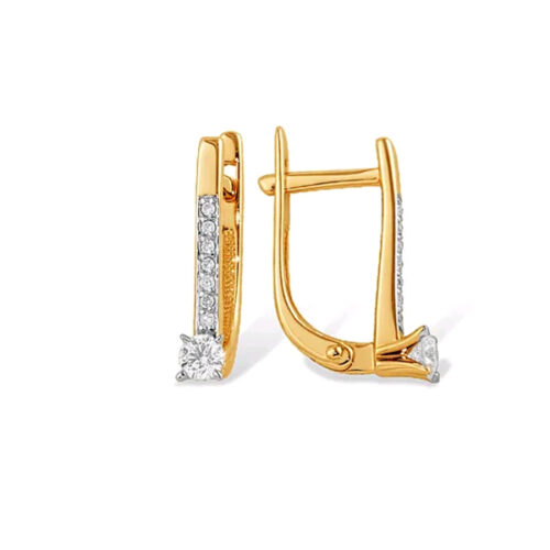 Серьги из золота 585 пробы с бриллиантом