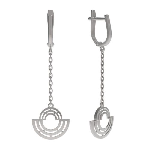 Серьги подвесные из серебра 925 пробы