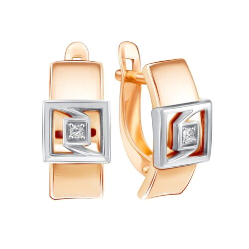 Серьги из золота 585 пробы с фианитом