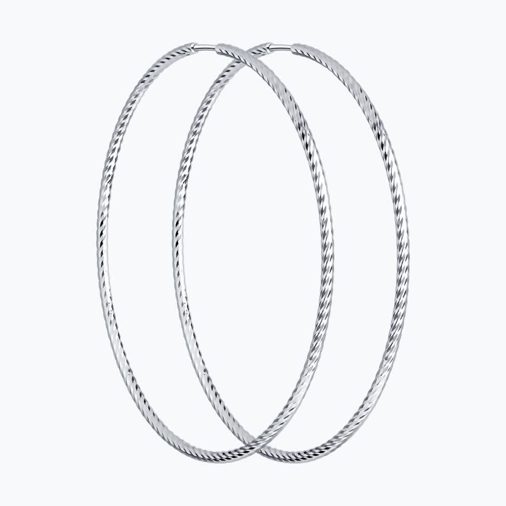 Серьги конго из серебра 925 пробы