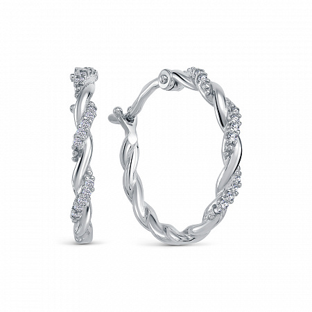 Серьги из серебра 925 пробы с фианитом