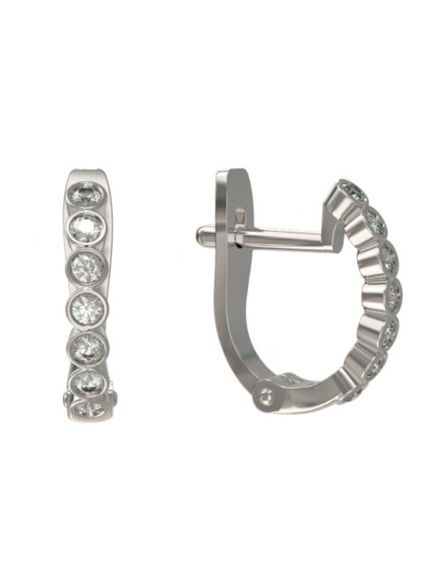 Серьги из серебра 925 пробы с фианитом