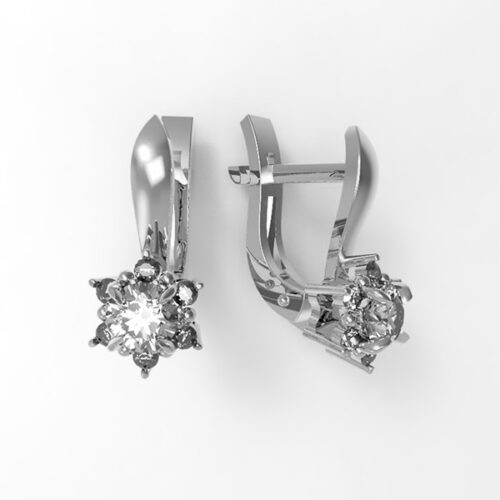 Серьги из золота 585 пробы с фианитом