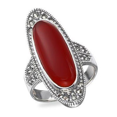 Кольцо из серебра 925 пробы с кораллом
