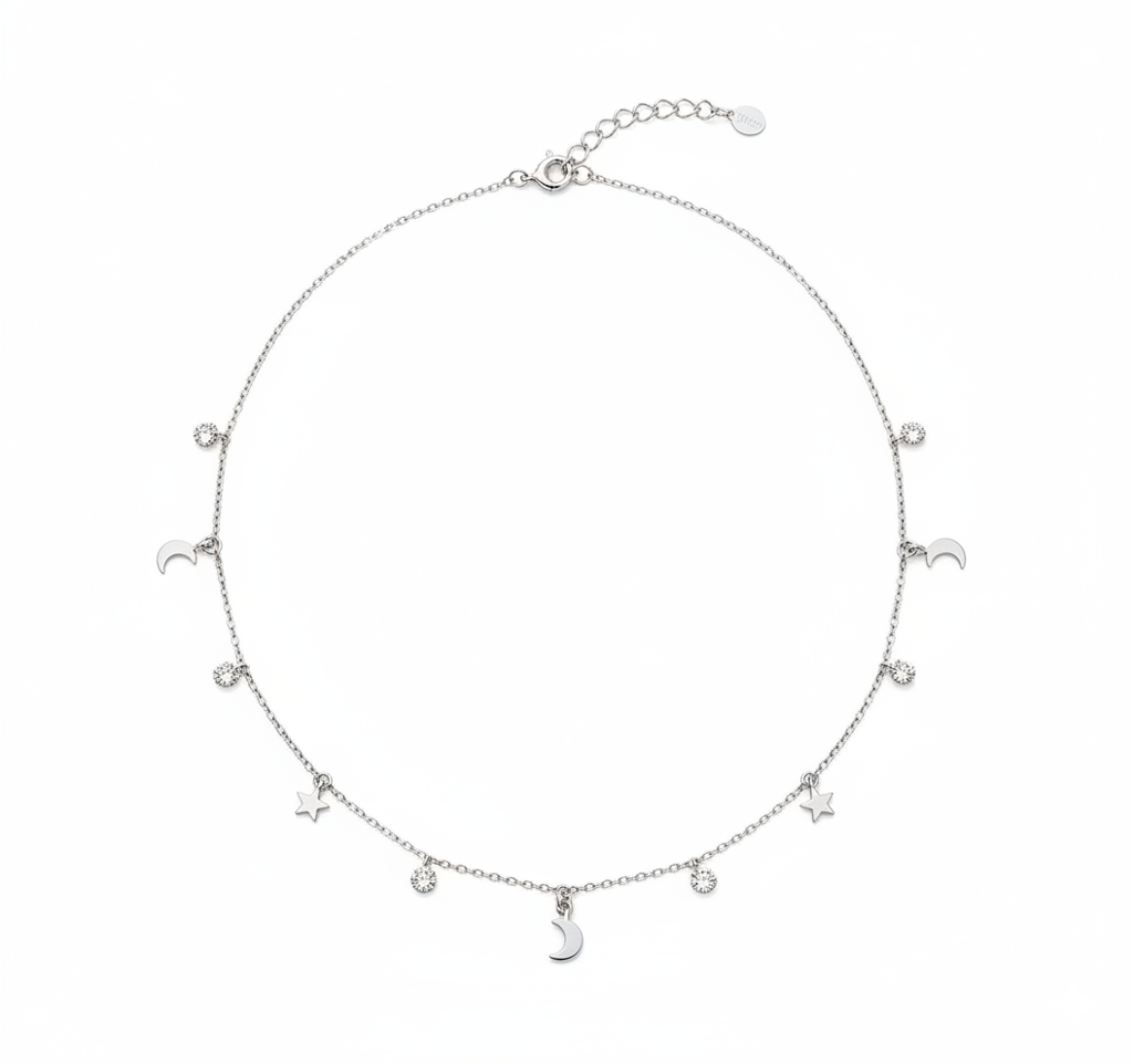 Колье из серебра 925 пробы с фианитом