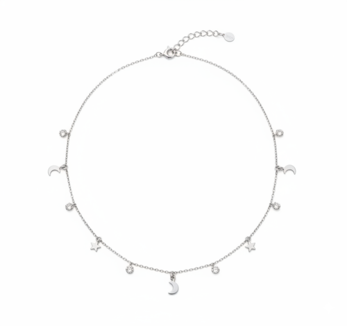 Колье из серебра 925 пробы с фианитом