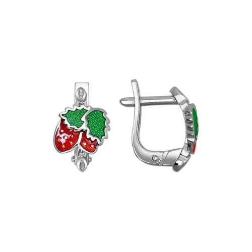 Серьги детские из серебра 925 пробы с эмалью