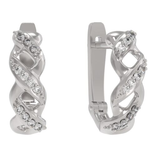 Серьги из серебра 925 пробы с фианитом