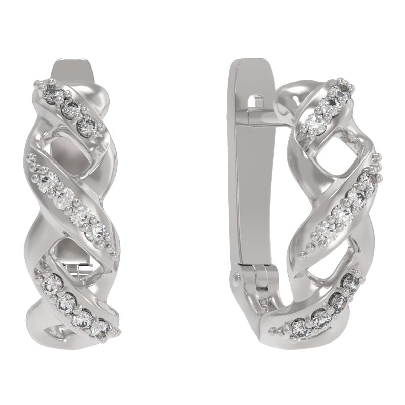 Серьги из серебра 925 пробы с фианитом