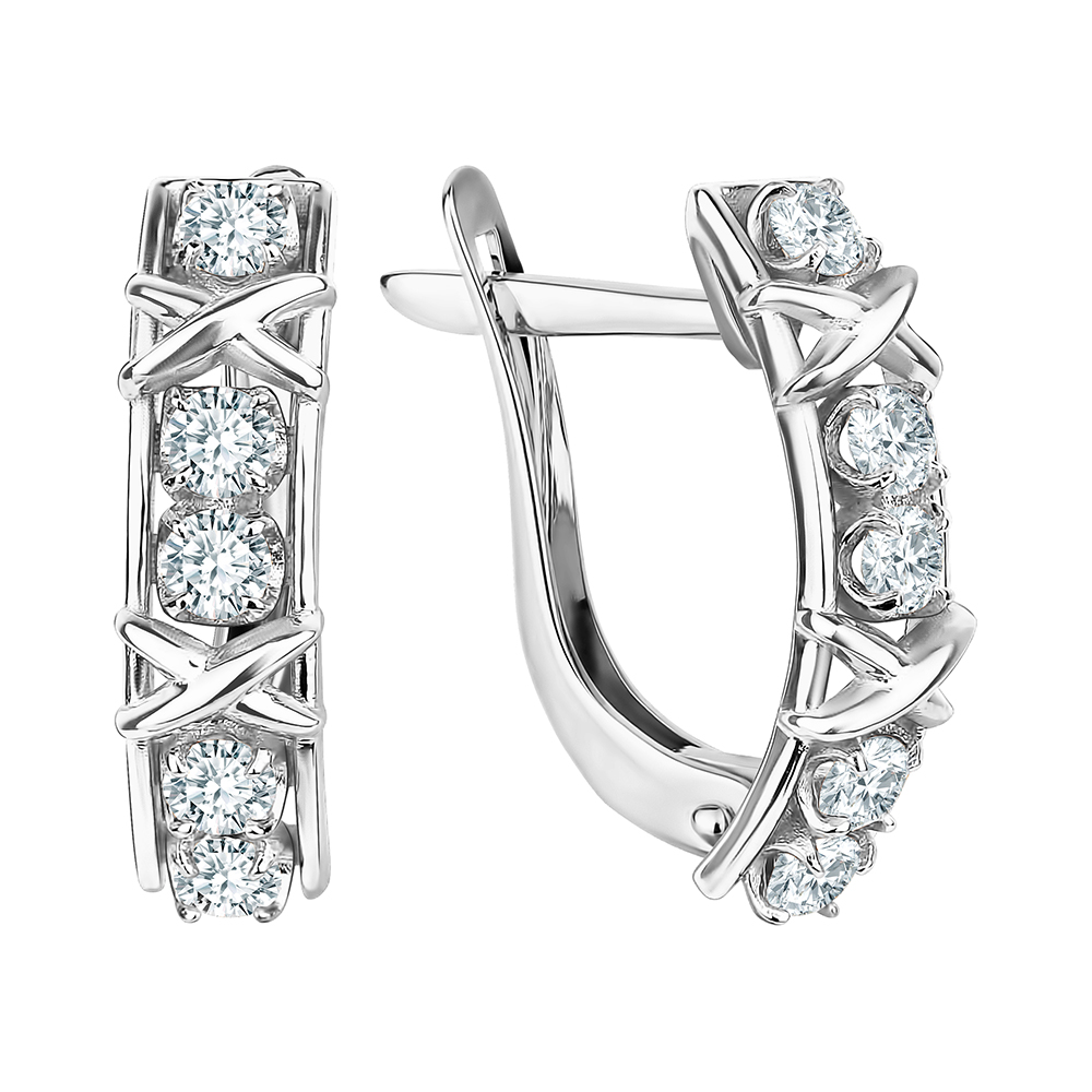 Серьги из золота 585 пробы с фианитом