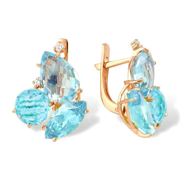 Серьги из золота 585 пробы с топазом