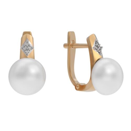 Серьги из золота 585 пробы с жемчугом