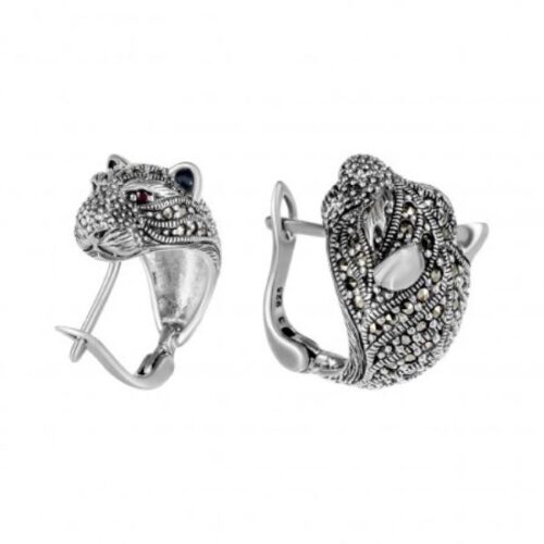 Серьги из серебра 925 пробы с гранатом