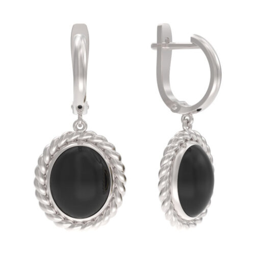 Серьги подвесные из серебра 925 пробы