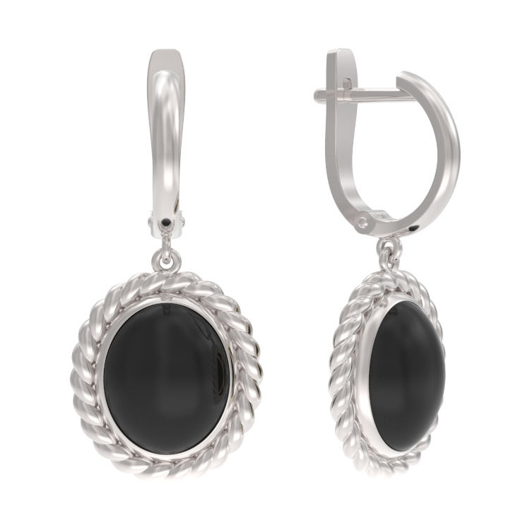 Серьги подвесные из серебра 925 пробы