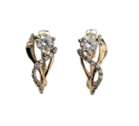 Серьги из золота 585 пробы с фианитом