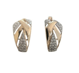 Серьги из золота 585 пробы с фианитом