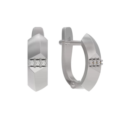 Серьги из серебра 925 пробы с фианитом