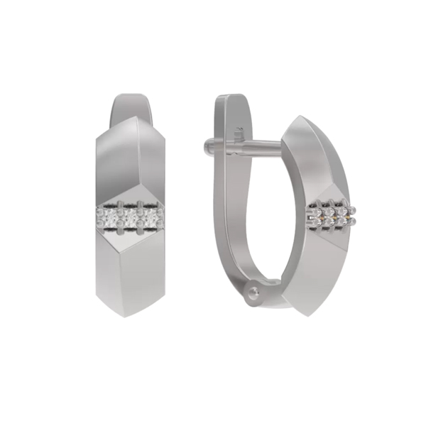 Серьги из серебра 925 пробы с фианитом