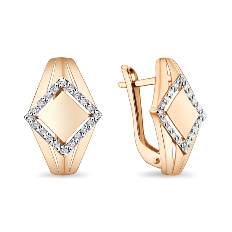 Серьги из золота 585 пробы с фианитом