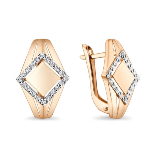 Серьги из золота 585 пробы с фианитом