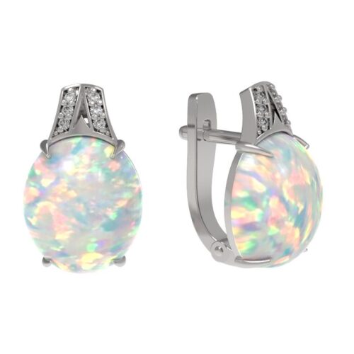 Серьги из серебра 925 пробы с опалом