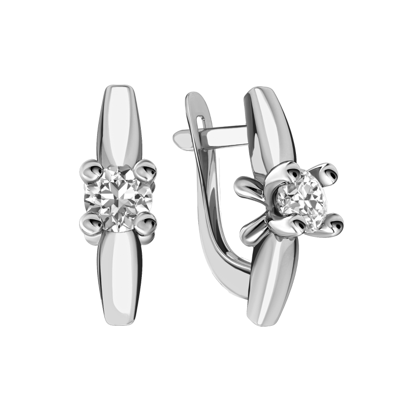 Серьги из золота 585 пробы с фианитом